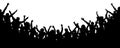 Cheerful people crowd applauding, silhouette vector. Cheers party, applause Royalty Free Stock Photo